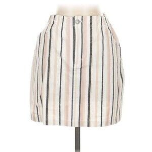 Hollister Striped Mini-Skirt Jean Beach Cotton Pockets Size Small